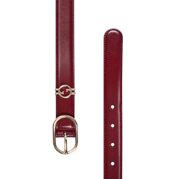 Gucci Interlocking GG Logo Leather Belt Russet Red Size 80cm/ 32in main image 12